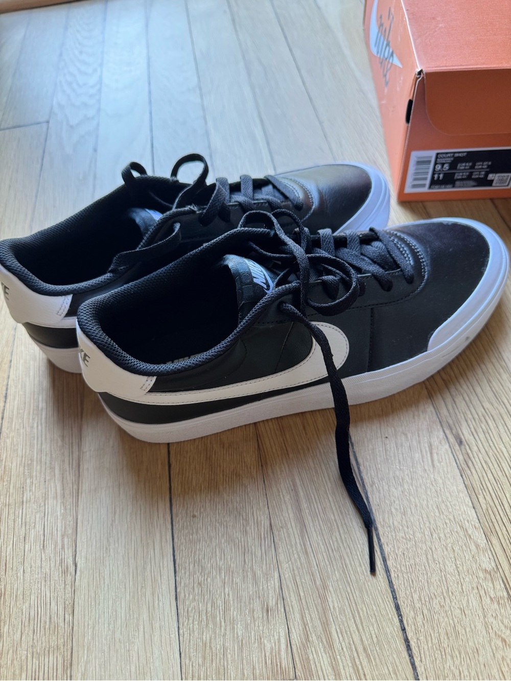 Nike Men’s Black and White Court Shot Sneakers